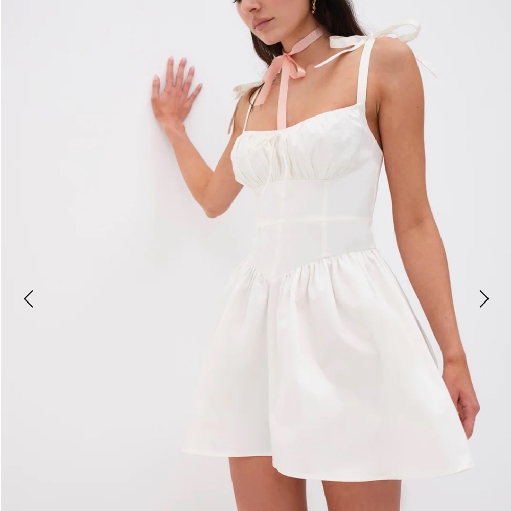 For Love And Lemons Cream Mini Dress